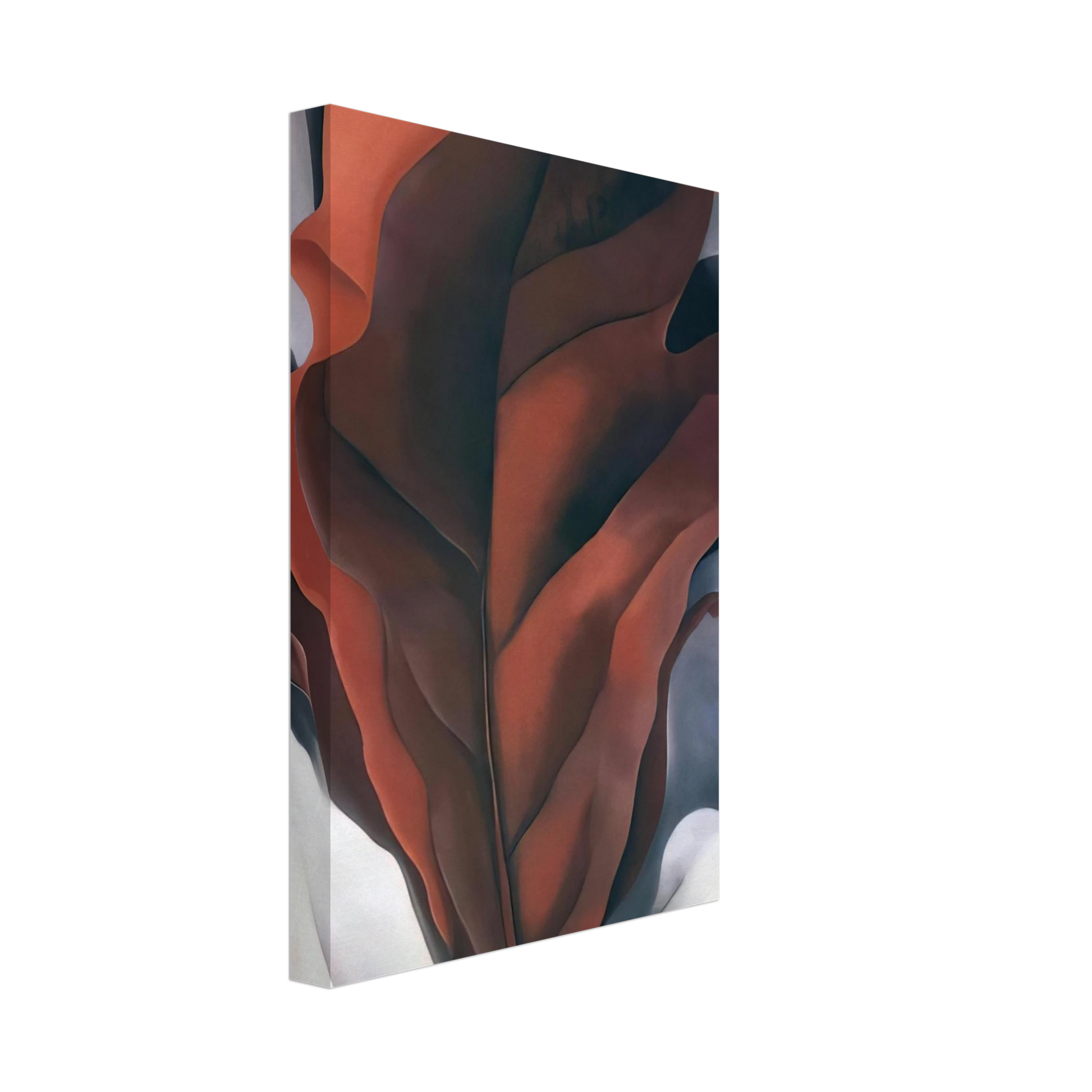 Georgia O'Keeffe - Large Dark Red Leaves on White Canvas - 70x100 cm / 28x40 inches-canvas