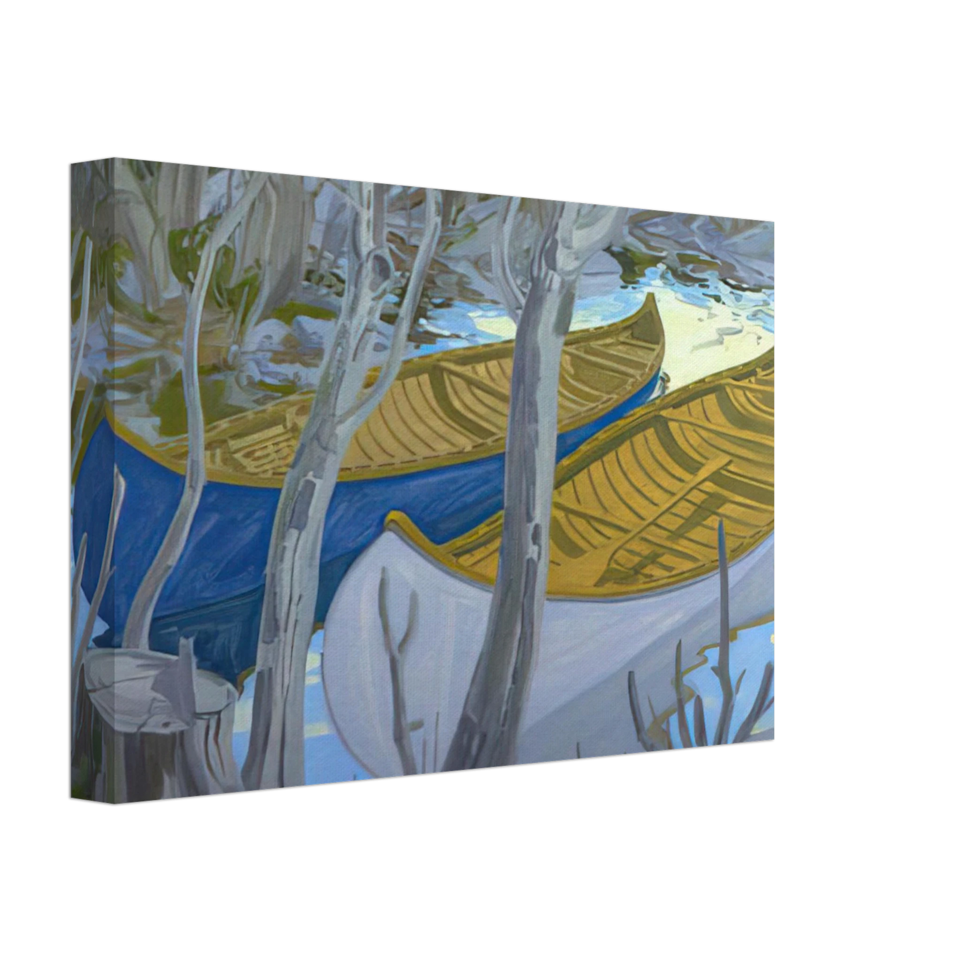 Neil Welliver - Two Canoes - Contemporary Realism Canvas - 40x60 cm / 16x24 inches-canvas