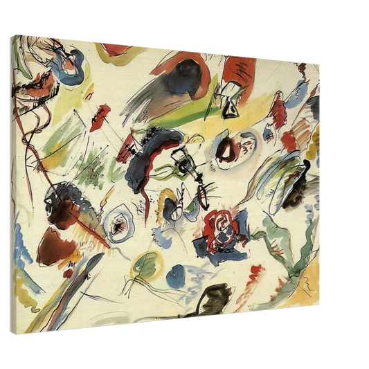 Wassily Kandinsky - UNTITLED FIRST ABSTRACT WATERCOLOR 1910 Canvas - 20x30 cm / 8x12 inches-canvas