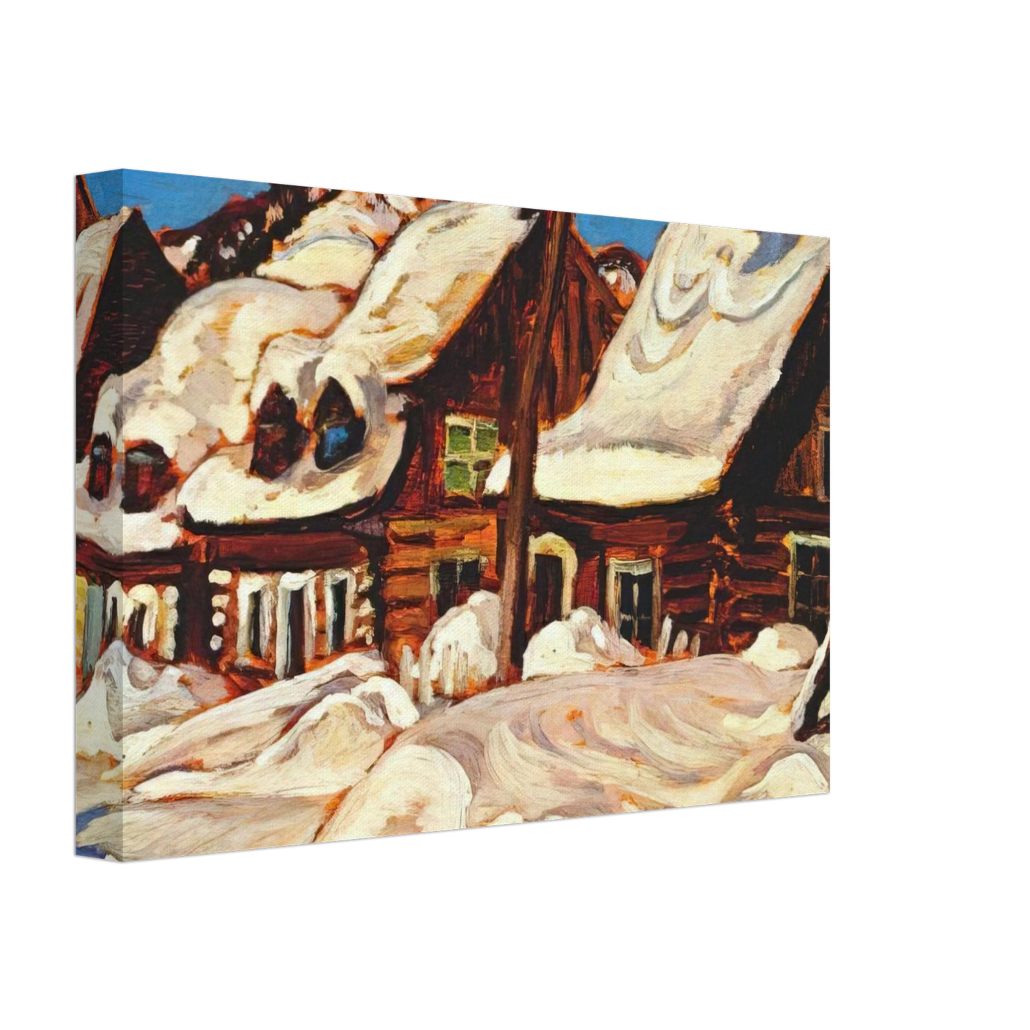 A.Y. Jackson - Houses, St. Urbain - 1934 Canvas - 70x100 cm / 28x40 inches-canvas