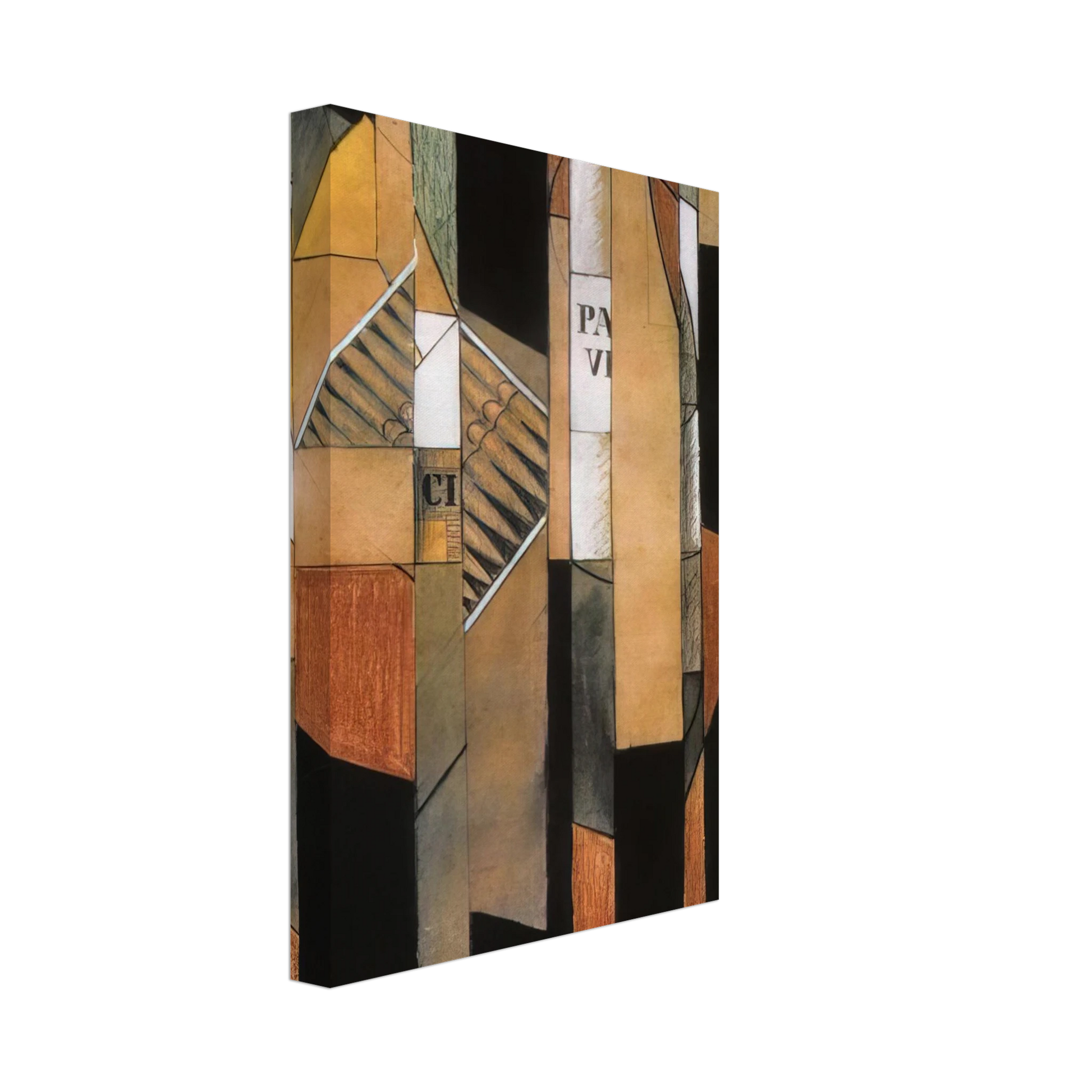 Juan Gris - STILL LIFE WITH BOTTLE AND CIGARS 1912 Canvas - 40x60 cm / 16x24 inches-canvas