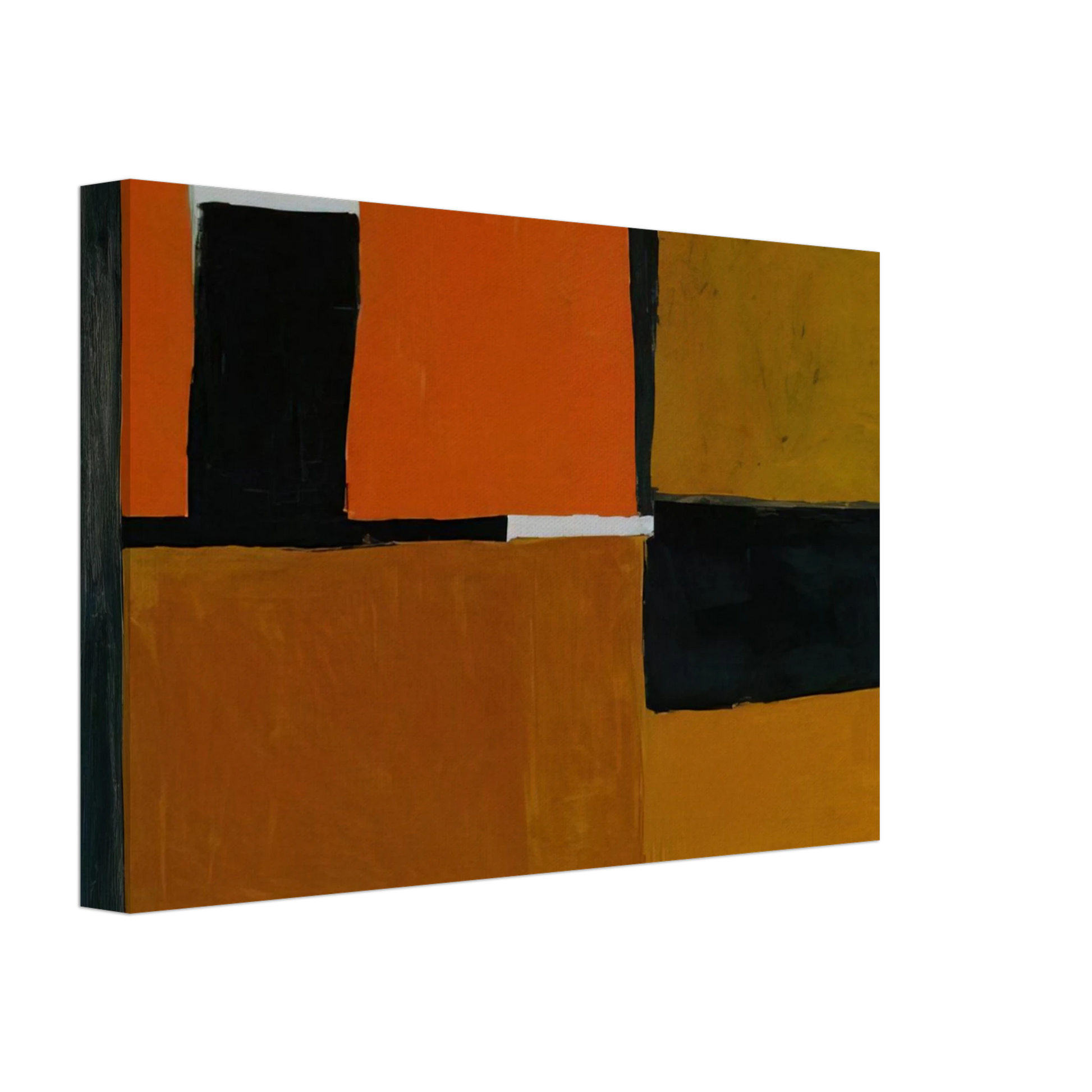 William Scott - Orange, Black and White Composition - 1953 Canvas - 70x100 cm / 28x40 inches-canvas