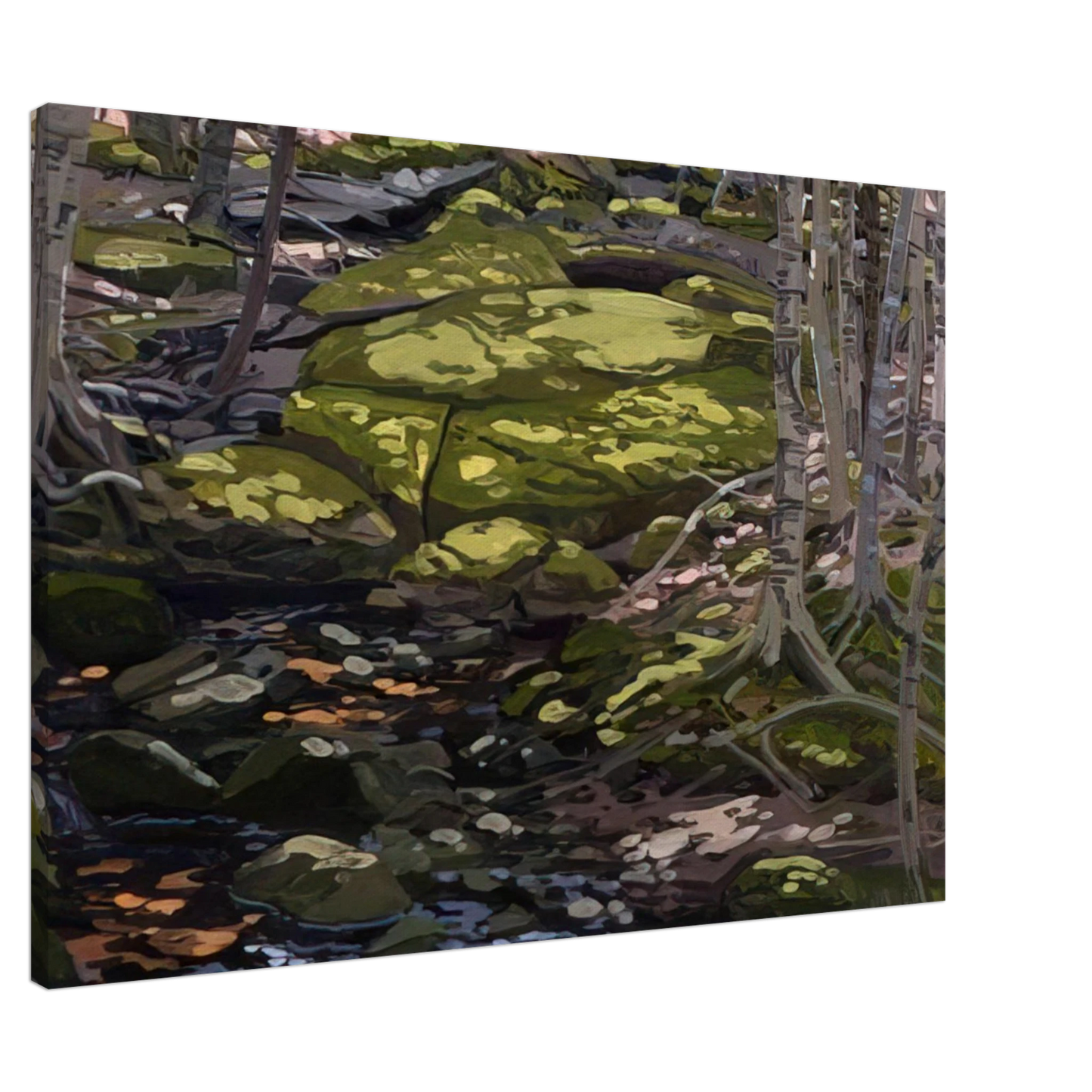 Neil Welliver - Light in Brook - Contemporary Realism Canvas - 20x30 cm / 8x12 inches-canvas