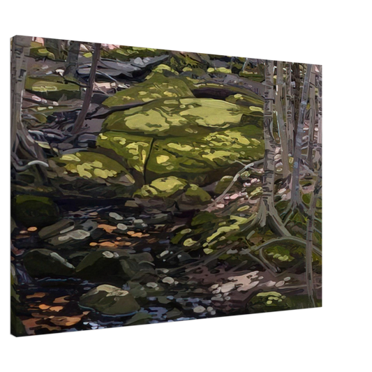 Neil Welliver - Light in Brook - Contemporary Realism Canvas - 20x30 cm / 8x12 inches-canvas