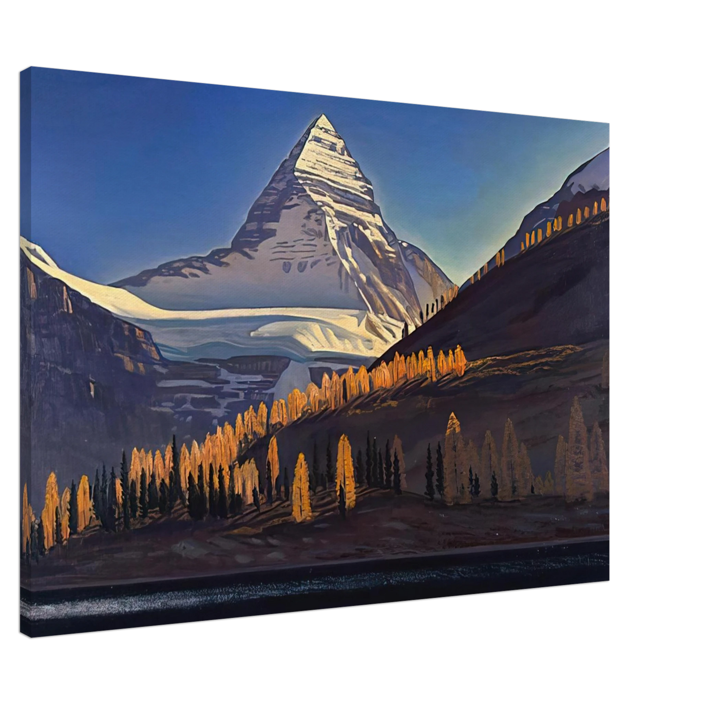 Rockwell Kent - Mount Assiniboine. Canadian Rockies Canvas - 20x30 cm / 8x12 inches-canvas