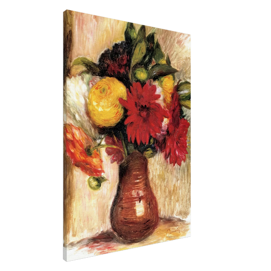 Pierre-Auguste Renoir - Bouquet of Flowers in an Earthenware Pitcher Canvas - 20x30 cm / 8x12 inches-canvas