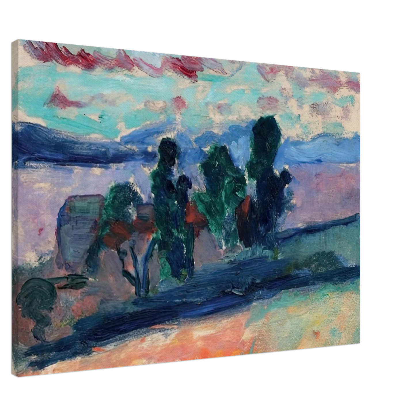 Henri Matisse - PAYSAGE DE SAINT TROPEZ AU CREPUSCULE 1904 Canvas - 20x30 cm / 8x12 inches-canvas