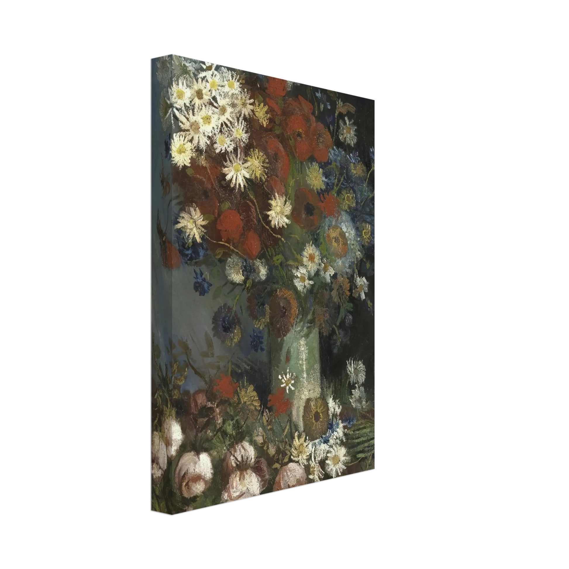 Vincent van Gogh - Still life with meadow flowers and roses Canvas - 40x60 cm / 16x24 inches-canvas