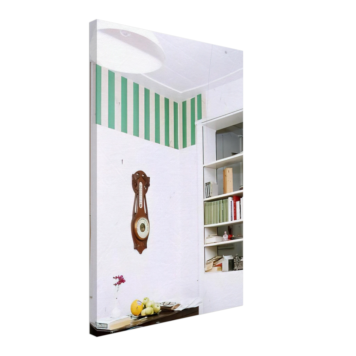 Daniel Buren - Papiers colles blanc et vert - 1969 Canvas - 40x60 cm / 16x24 inches-canvas