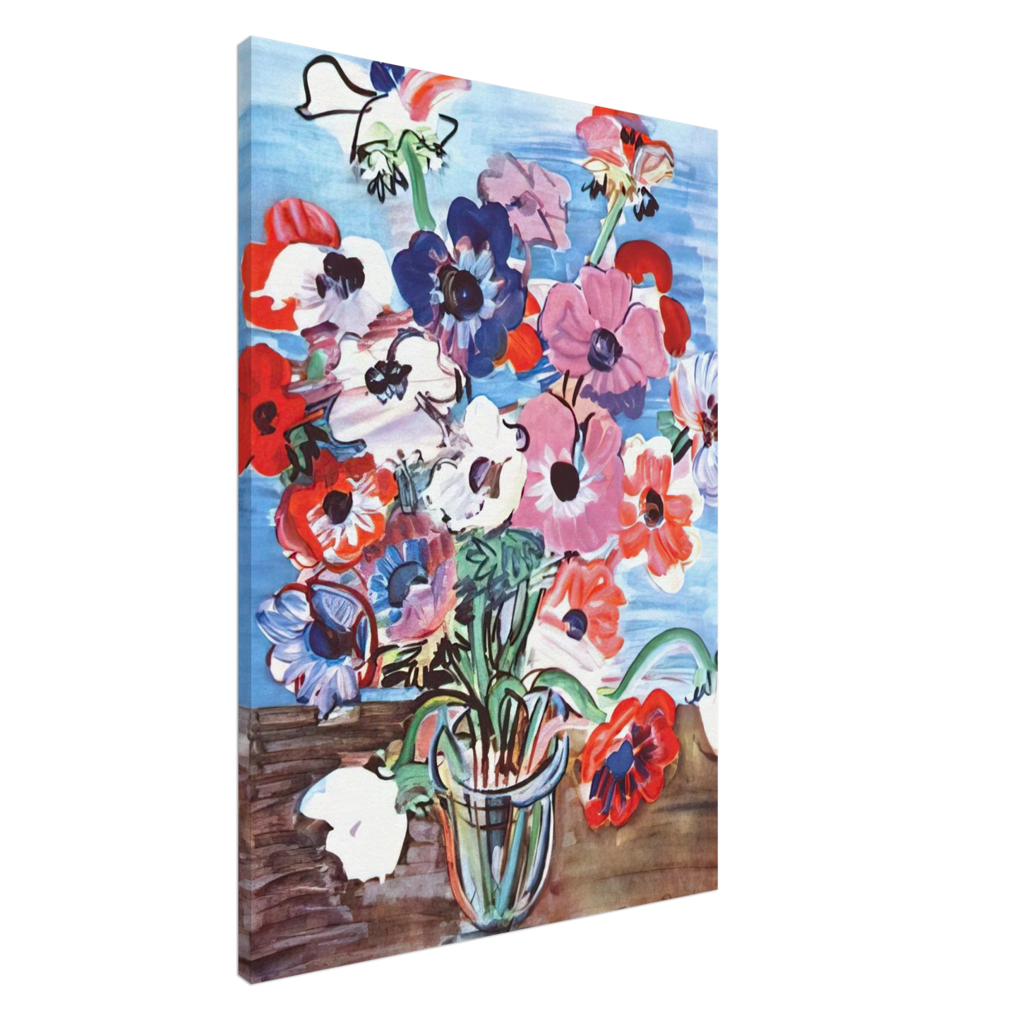 Raoul Dufy - ANEMONES 1937 Canvas - 20x30 cm / 8x12 inches-canvas