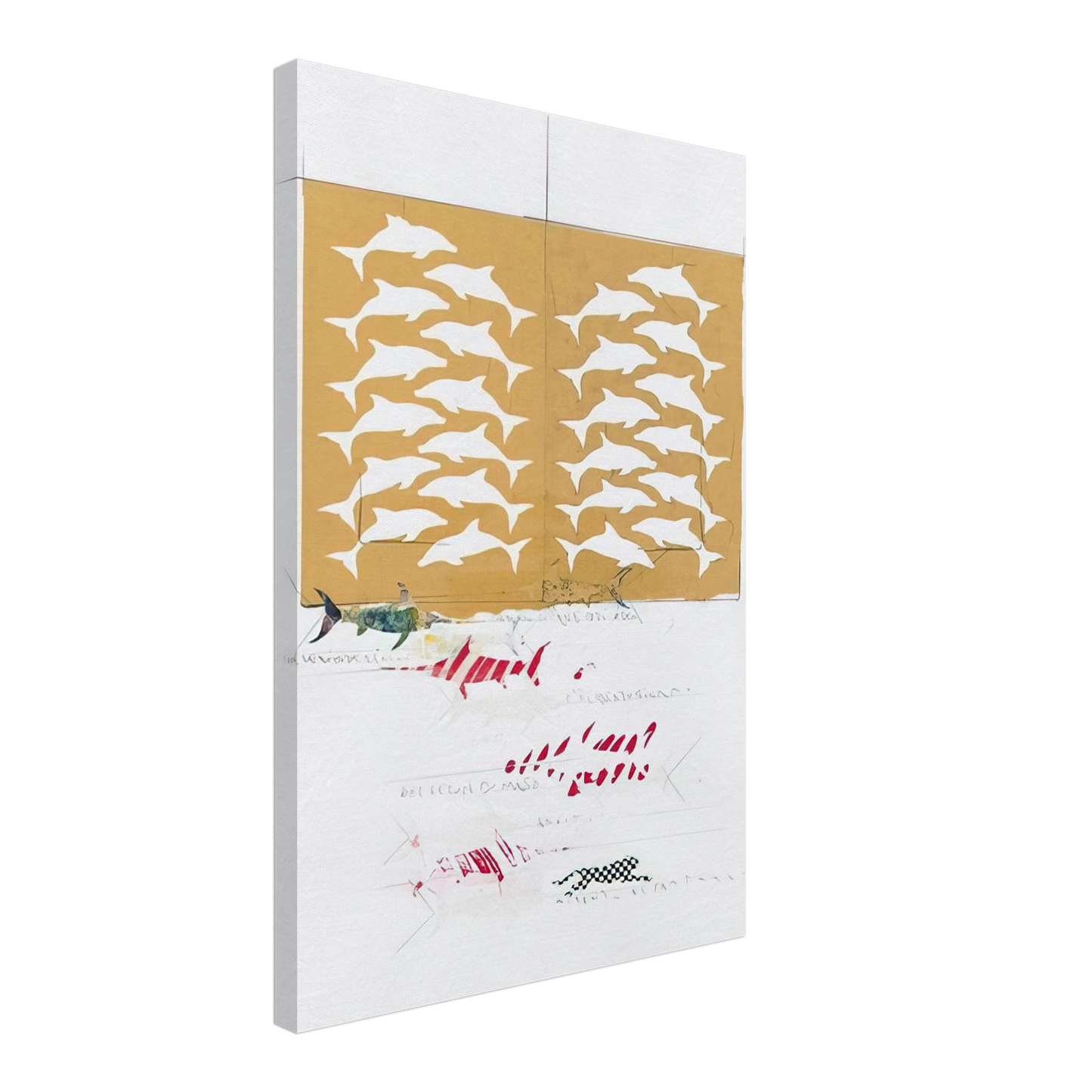 Alighiero Boetti - FANNO CINQUE 1988 Canvas - 40x60 cm / 16x24 inches-canvas