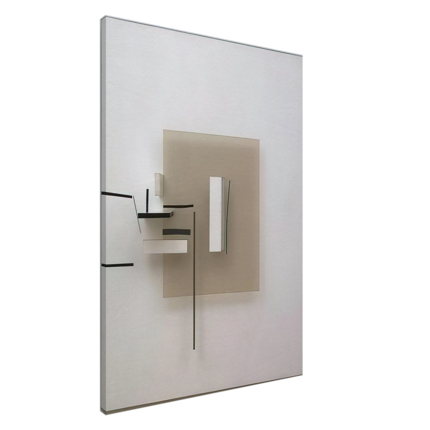 Victor Pasmore - SYNTHETIC CONSTRUCTION WHITE AND BLACK 1966 Canvas - 20x30 cm / 8x12 inches-canvas
