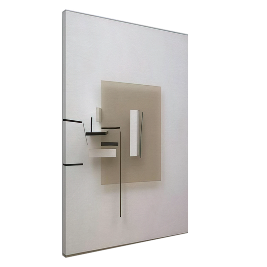 Victor Pasmore - SYNTHETIC CONSTRUCTION WHITE AND BLACK 1966 Canvas - 20x30 cm / 8x12 inches-canvas
