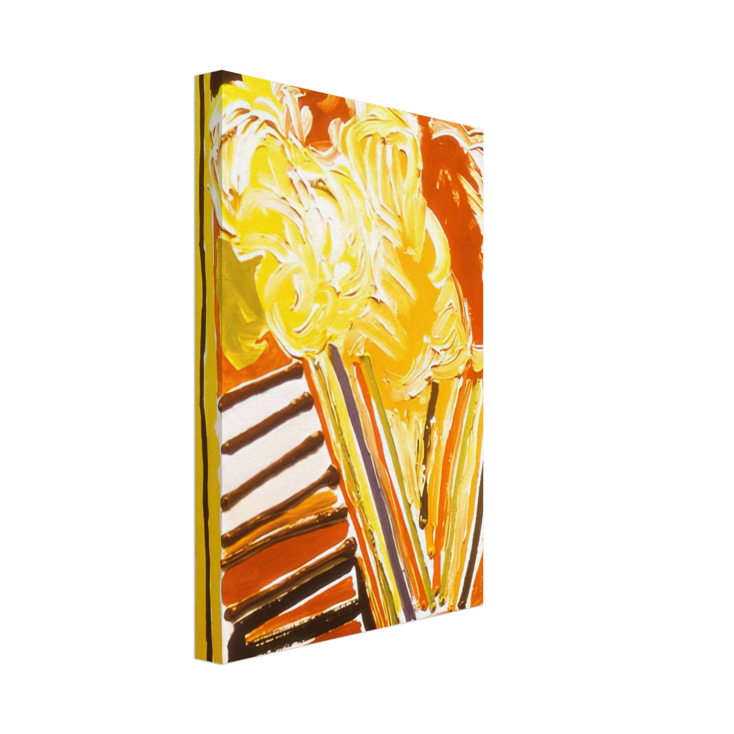 Ronnie Landfield - Yellow Flower Painting - 1973 Canvas - 70x100 cm / 28x40 inches-canvas