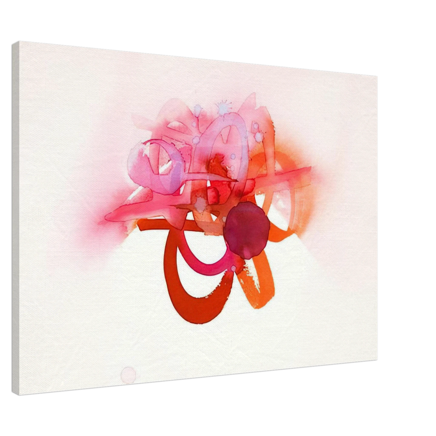 Luis Feito - UNTITLED RED ORANGE AND PINK Canvas - 20x30 cm / 8x12 inches-canvas