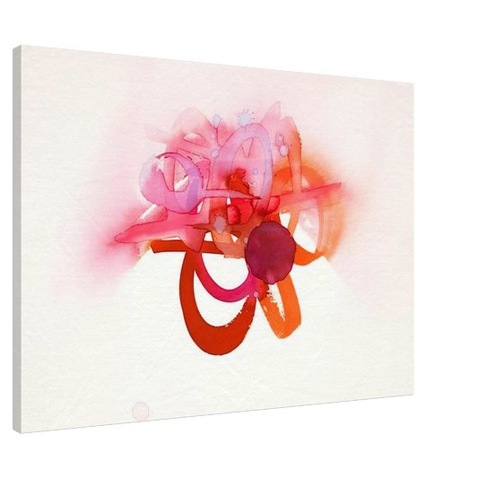 Luis Feito - UNTITLED RED ORANGE AND PINK Canvas - 20x30 cm / 8x12 inches-canvas