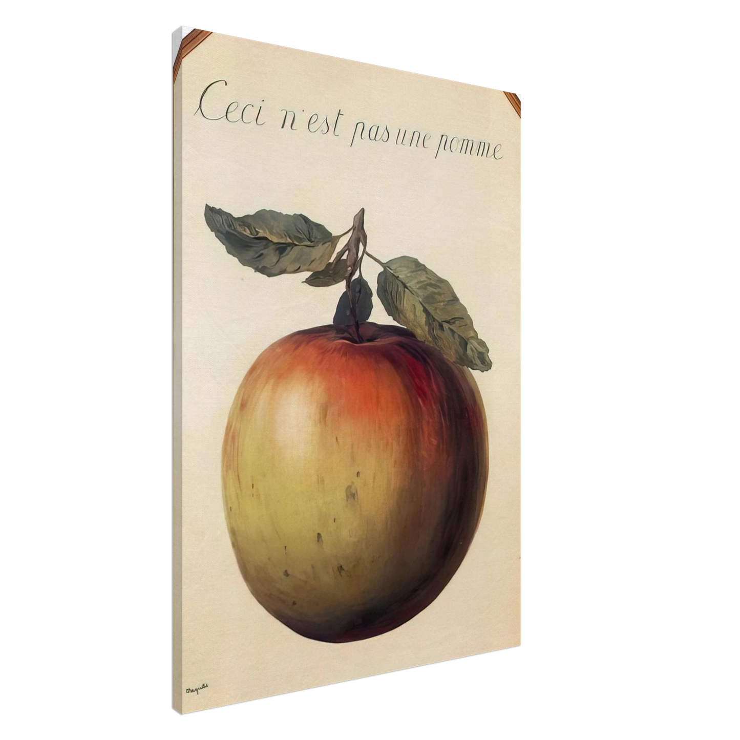Rene Magritte - THIS IS NOT AN APPLE 1964 Canvas - 20x30 cm / 8x12 inches-canvas