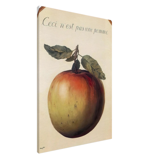 Rene Magritte - THIS IS NOT AN APPLE 1964 Canvas - 20x30 cm / 8x12 inches-canvas