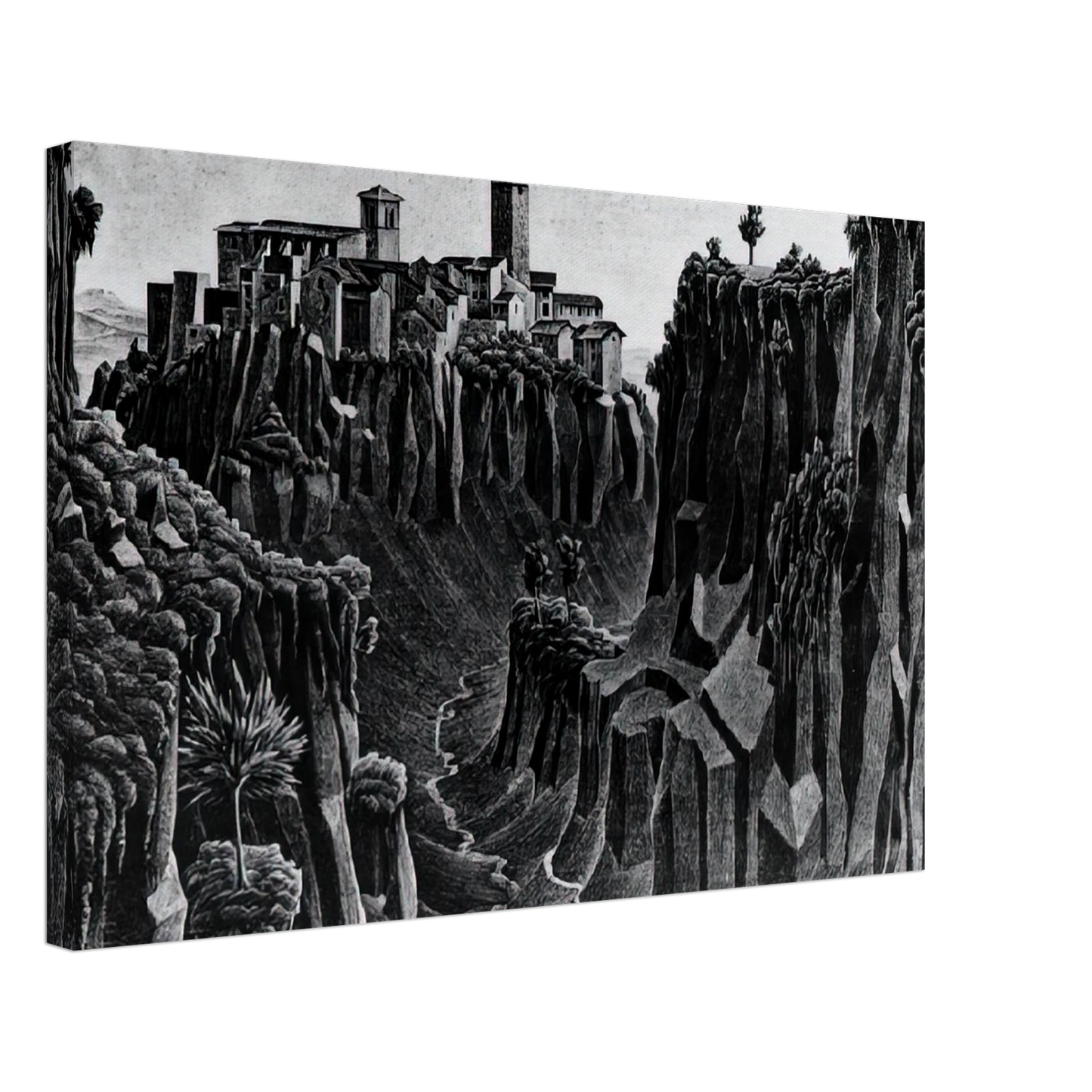 MC Escher - CIMINO BARBARANO Canvas - 70x100 cm / 28x40 inches-canvas