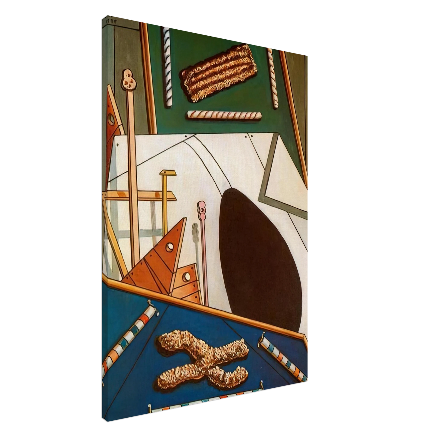 Giorgio de Chirico - METAPHYSICAL INTERIOR WITH BISCUITS Canvas - 20x30 cm / 8x12 inches-canvas