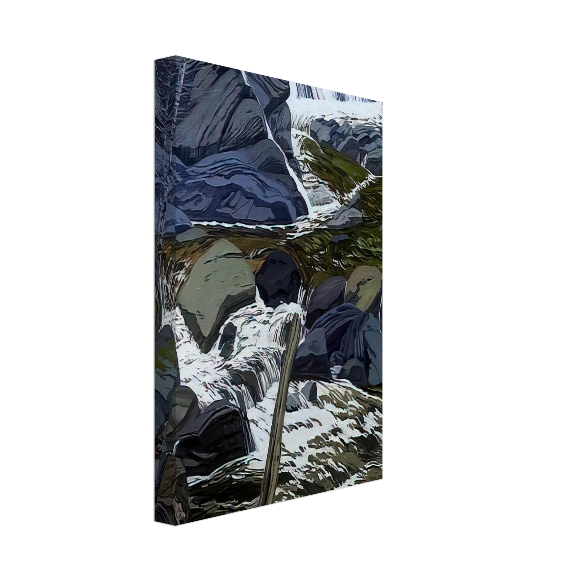 Neil Welliver - Base of Falls - 1989 Canvas - 40x60 cm / 16x24 inches-canvas