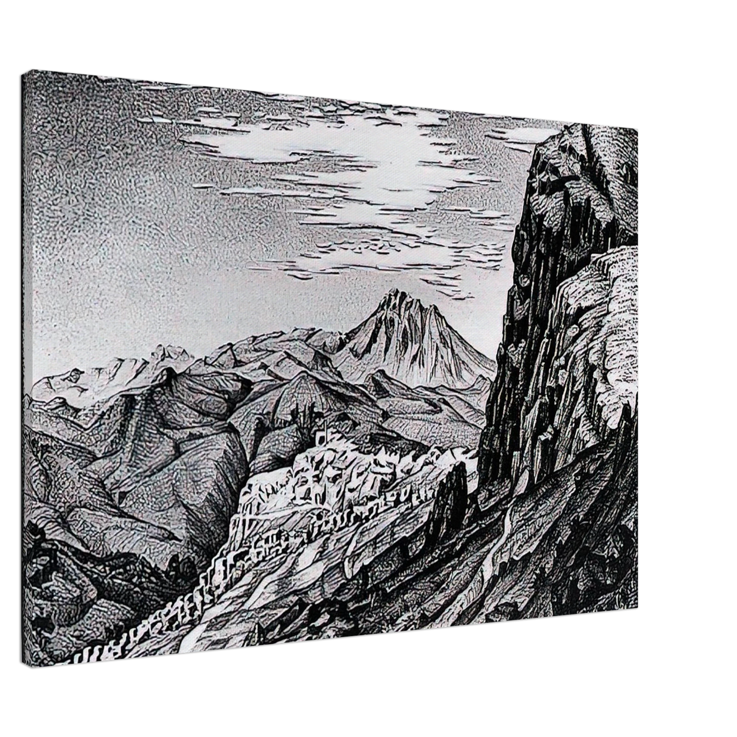 MC Escher - CALTAVUTURO IN THE MADONIE MOUNTAINS SICILY Canvas - 20x30 cm / 8x12 inches-canvas