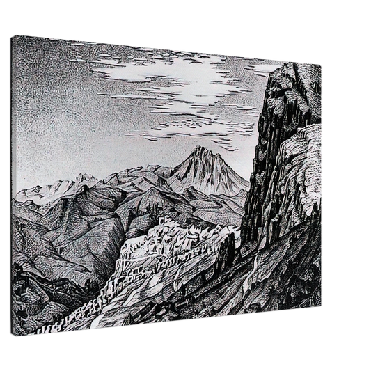 MC Escher - CALTAVUTURO IN THE MADONIE MOUNTAINS SICILY Canvas - 20x30 cm / 8x12 inches-canvas