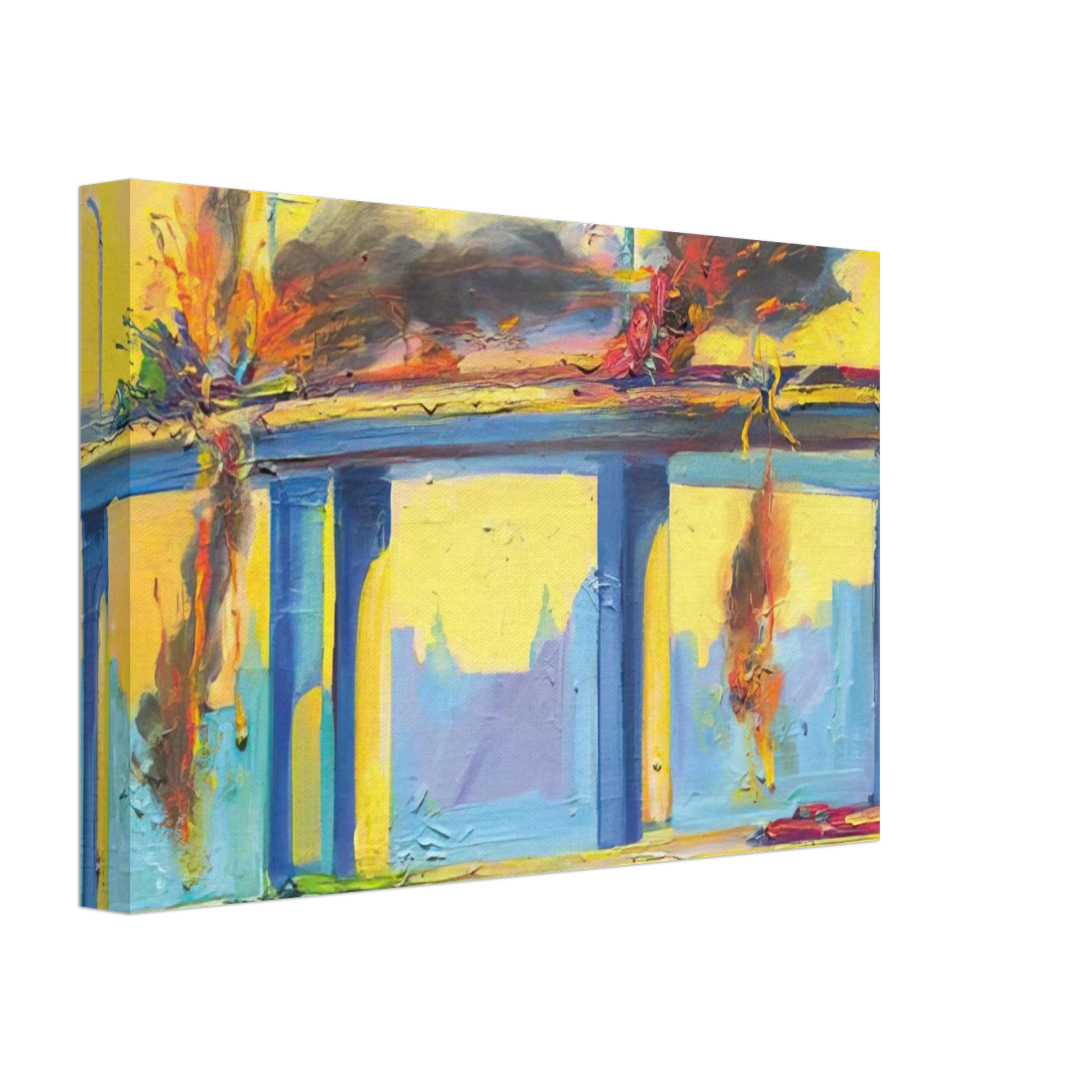 Carlos Almaraz - Sunset Crash - 1982 Canvas - 70x100 cm / 28x40 inches-canvas