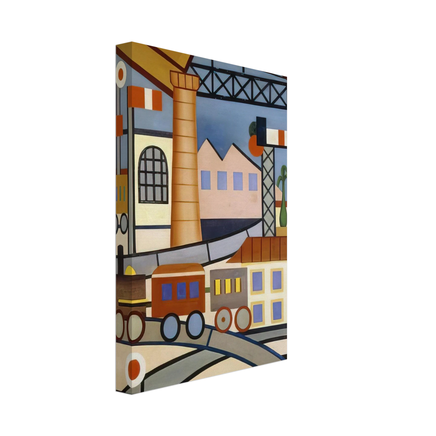 Tarsila do Amaral - A Gare Canvas - 70x100 cm / 28x40 inches-canvas