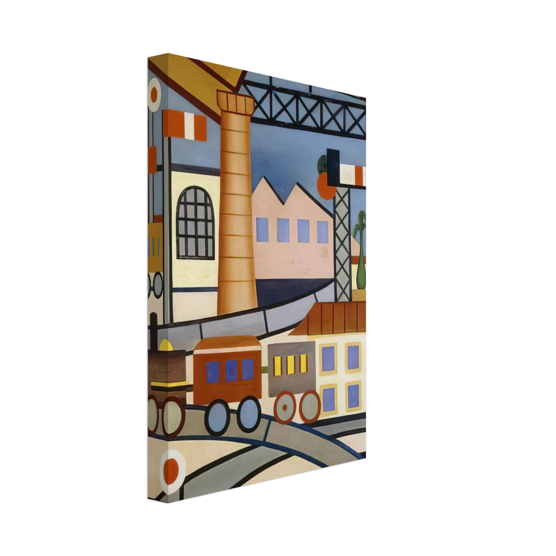Tarsila do Amaral - A Gare Canvas - 70x100 cm / 28x40 inches-canvas