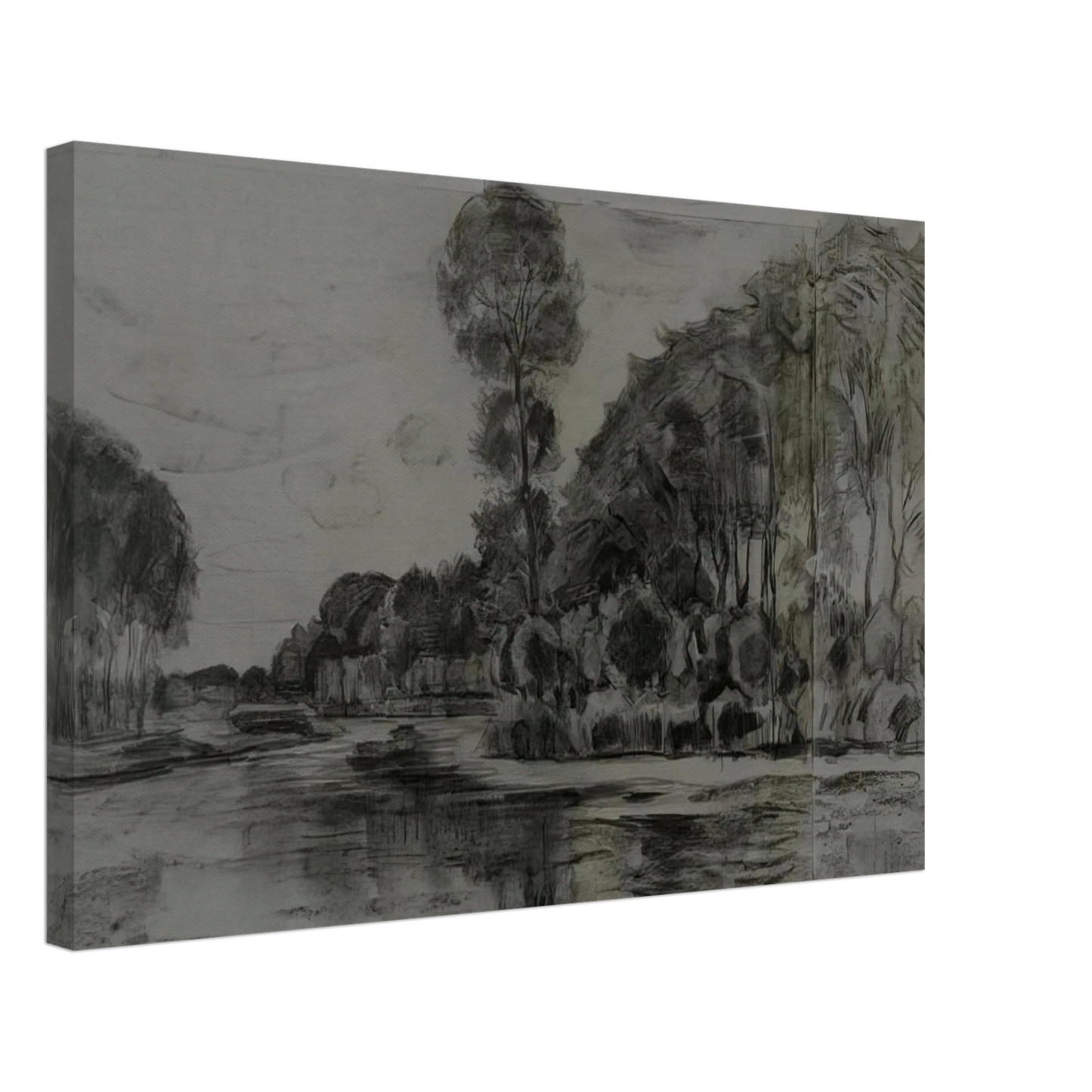 Piet Mondrian - Lonely tree at the Gein Canvas - 40x60 cm / 16x24 inches-canvas