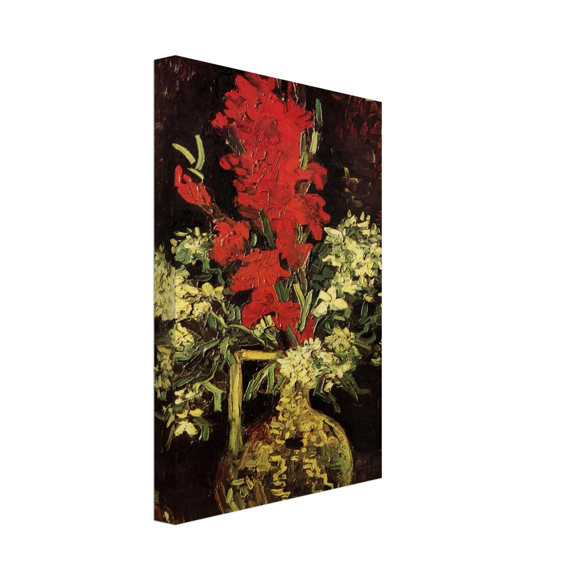 Vincent van Gogh - Vase with Gladioli and Carnations Canvas - 70x100 cm / 28x40 inches-canvas