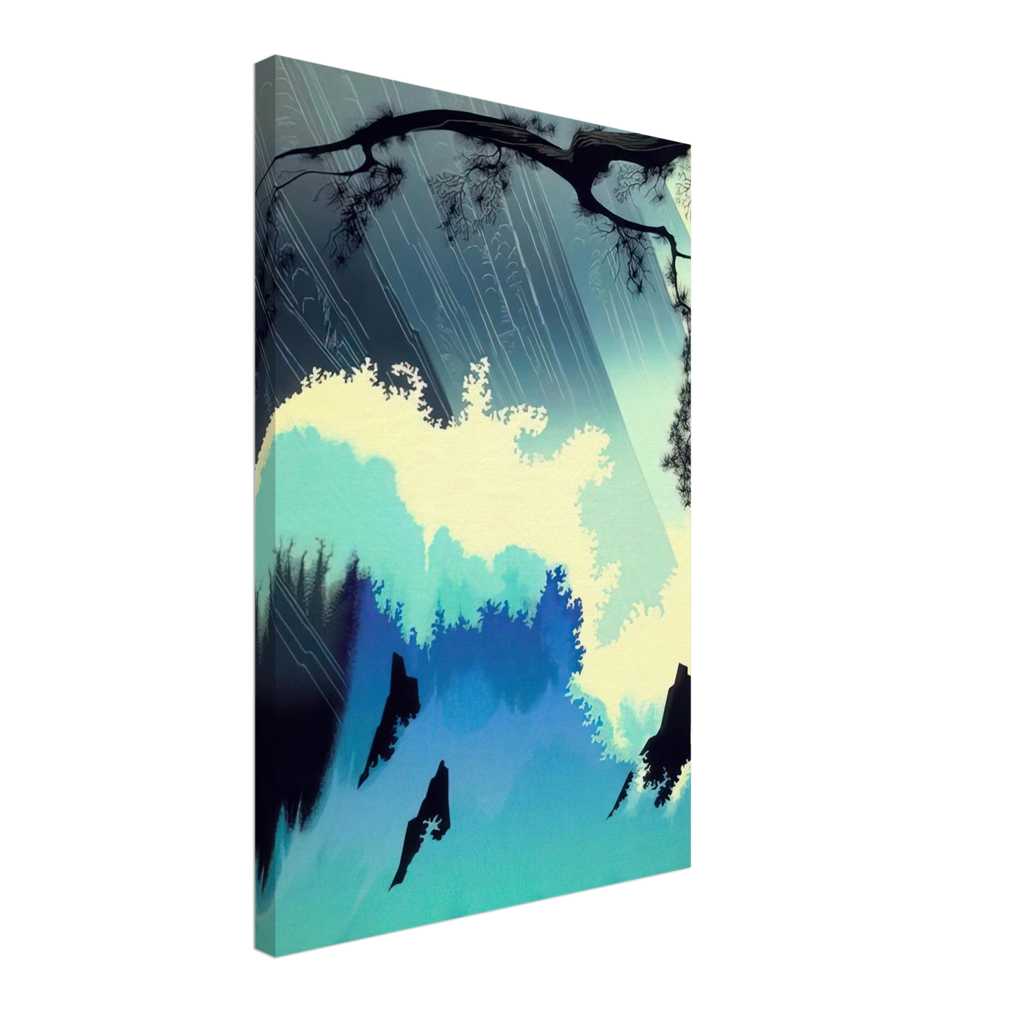 Eyvind Earle - Ocean Splash Canvas - 70x100 cm / 28x40 inches-canvas