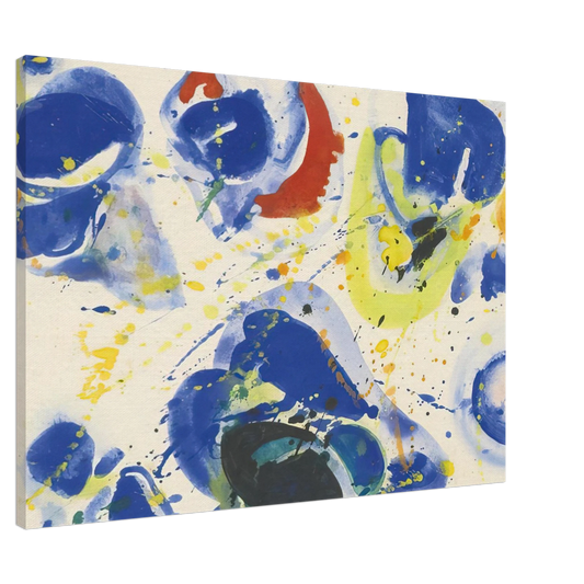 Sam Francis - Blue With Red, Yellow and Orange Canvas - 20x30 cm / 8x12 inches-canvas