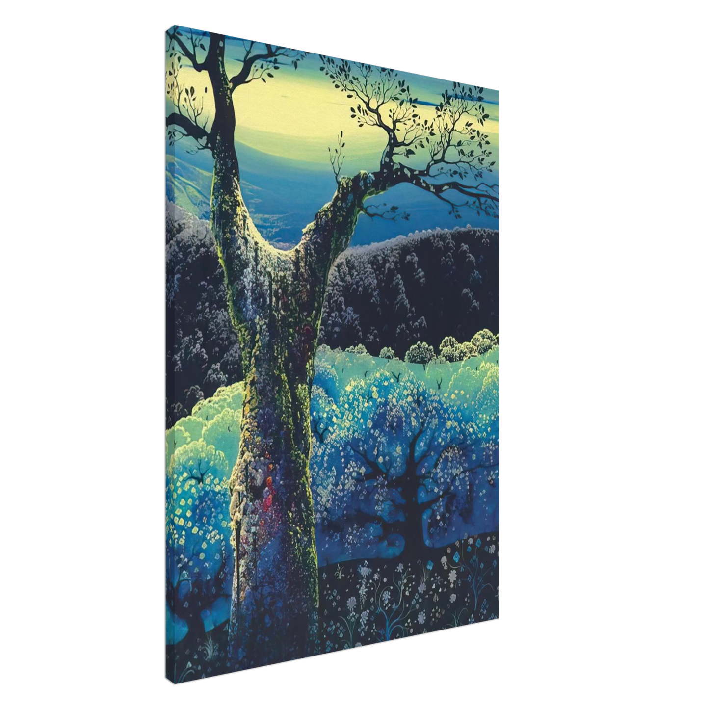 Eyvind Earle - Orchard in Bloom Canvas - 20x30 cm / 8x12 inches-canvas