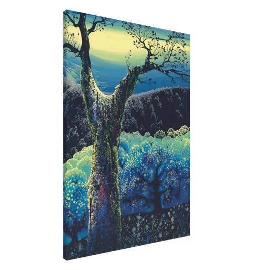 Eyvind Earle - Orchard in Bloom Canvas - 20x30 cm / 8x12 inches-canvas