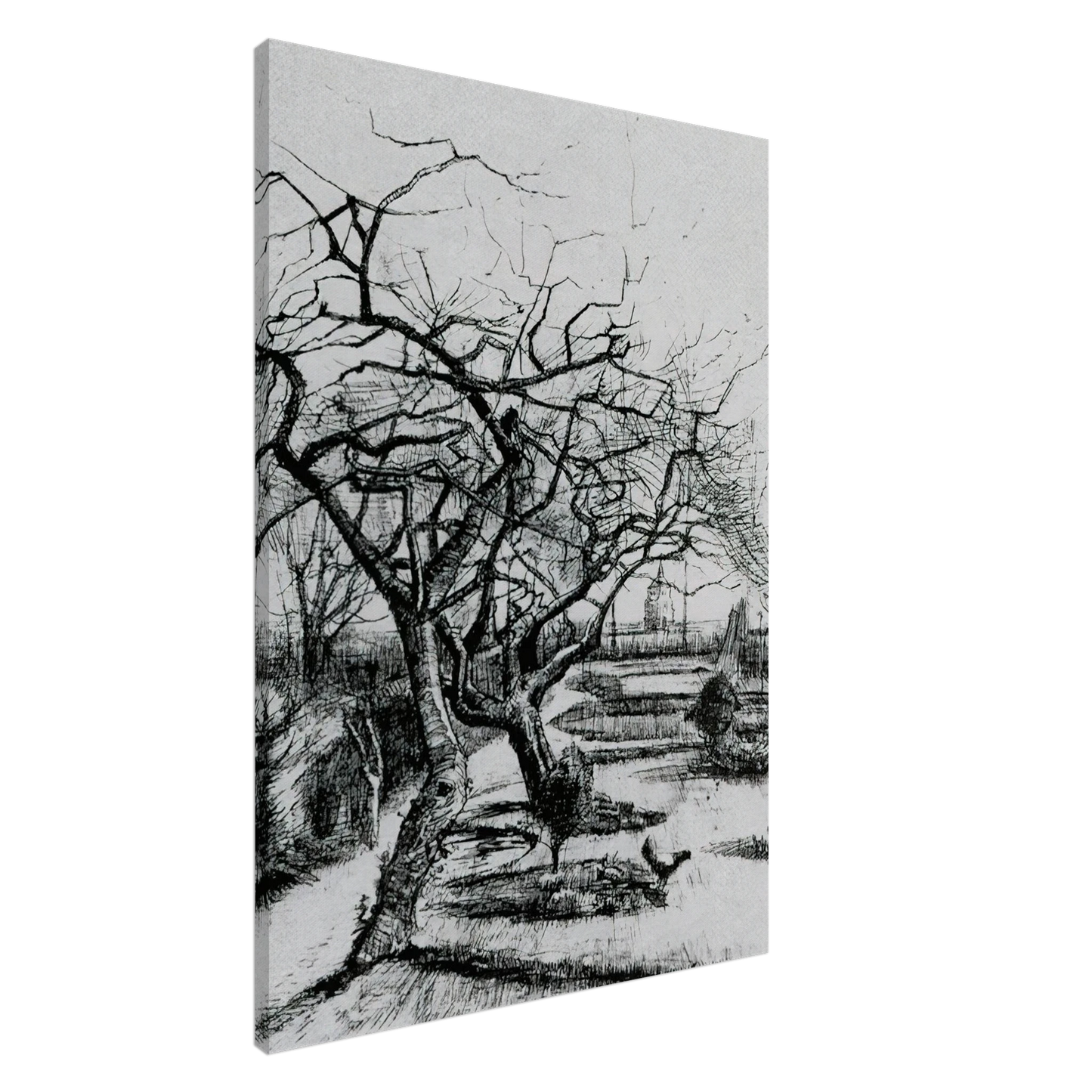 Vincent van Gogh - Parsonage Garden Canvas - 20x30 cm / 8x12 inches-canvas