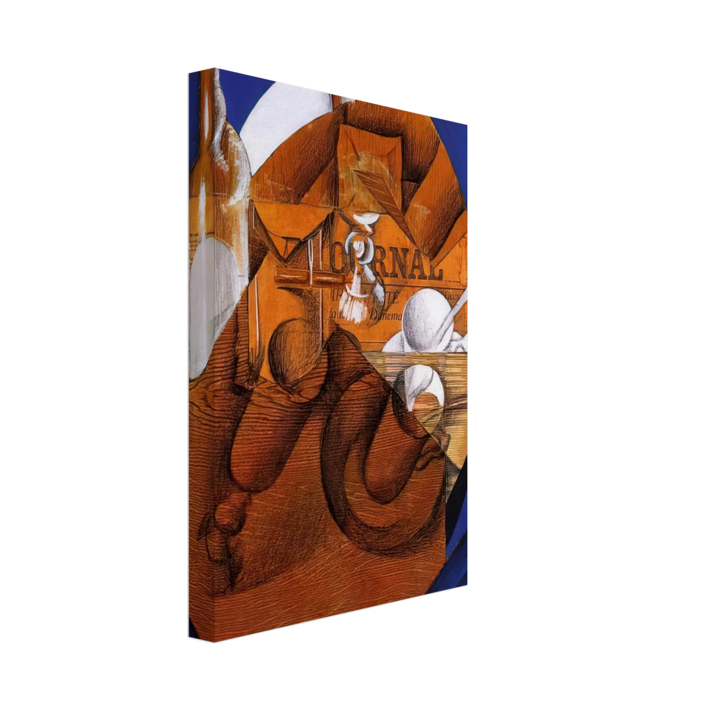 Juan Gris - GLASS CUP AND BOTTLE Canvas - 40x60 cm / 16x24 inches-canvas