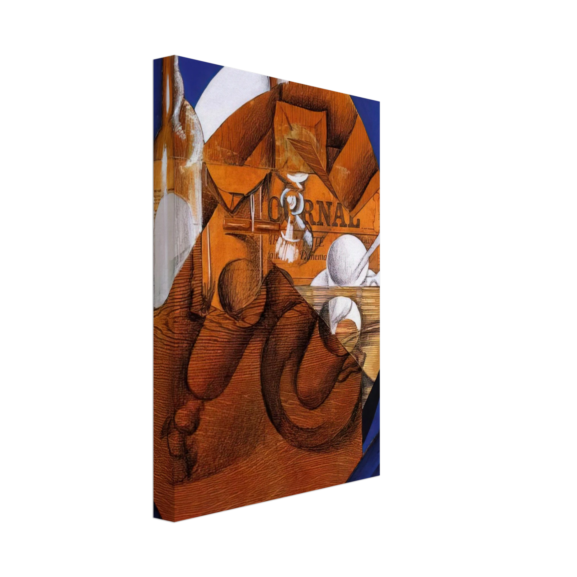 Juan Gris - GLASS CUP AND BOTTLE Canvas - 40x60 cm / 16x24 inches-canvas