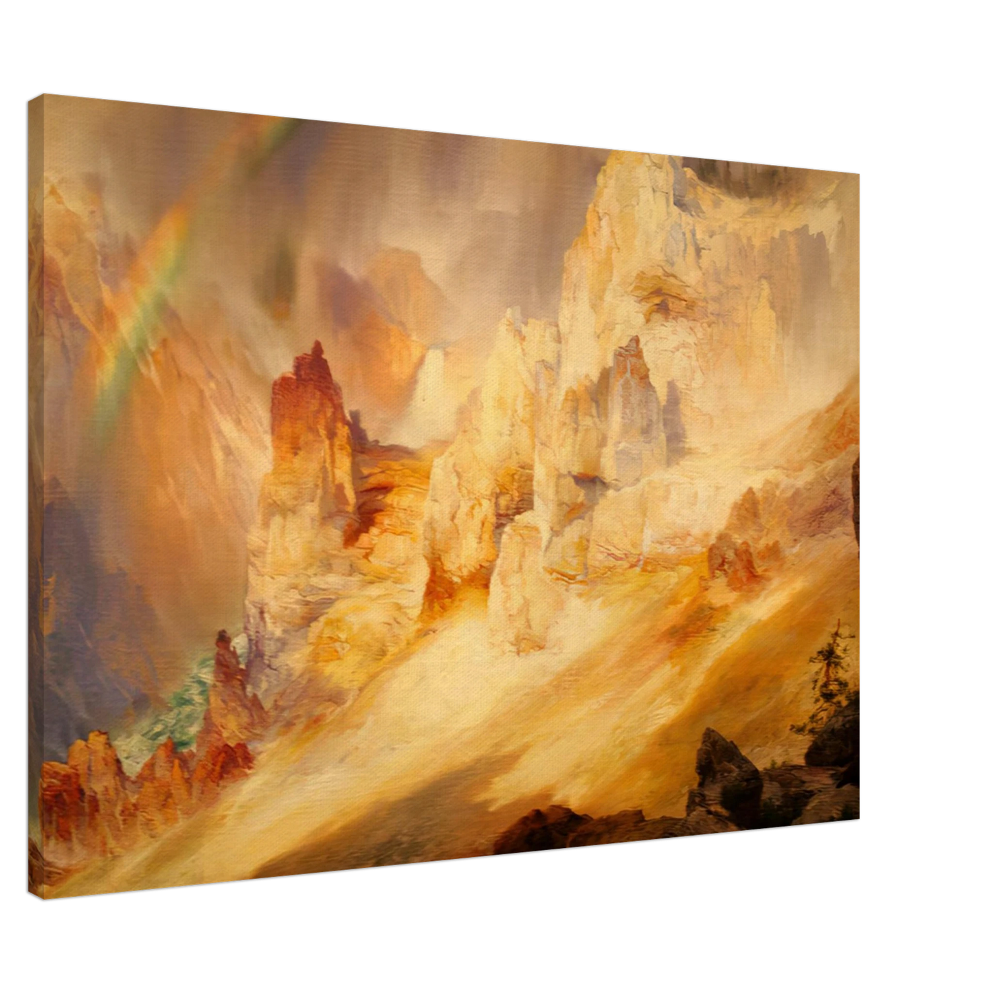Thomas Moran - Rainbow over the Grand Canyon of the Yellowstone Canvas - 20x30 cm / 8x12 inches-canvas