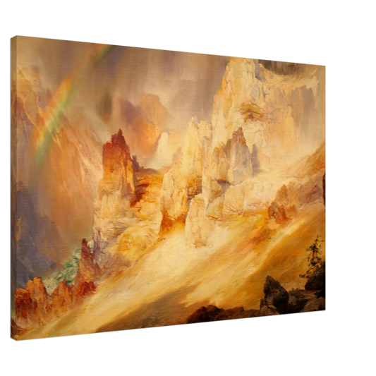Thomas Moran - Rainbow over the Grand Canyon of the Yellowstone Canvas - 20x30 cm / 8x12 inches-canvas
