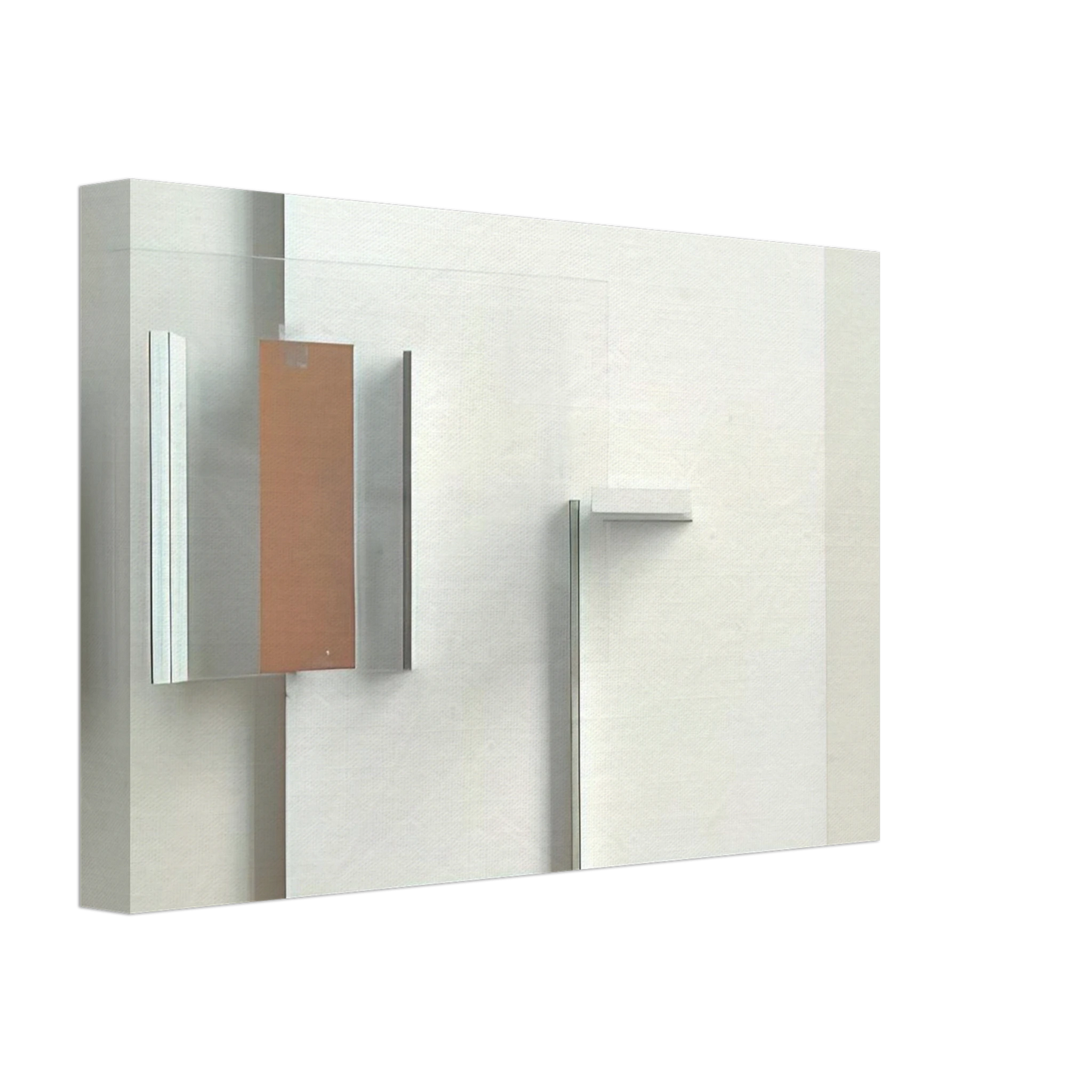 Victor Pasmore - ABSTRACT IN WHITE BLACK AND OCHRE 1962 Canvas - 70x100 cm / 28x40 inches-canvas