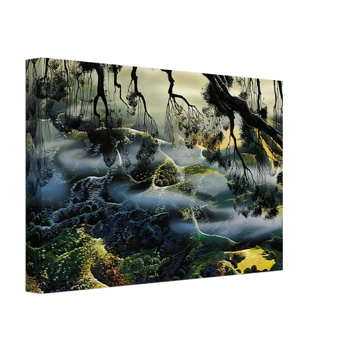 Eyvind Earle - Fog Passes By Canvas - 40x60 cm / 16x24 inches-canvas