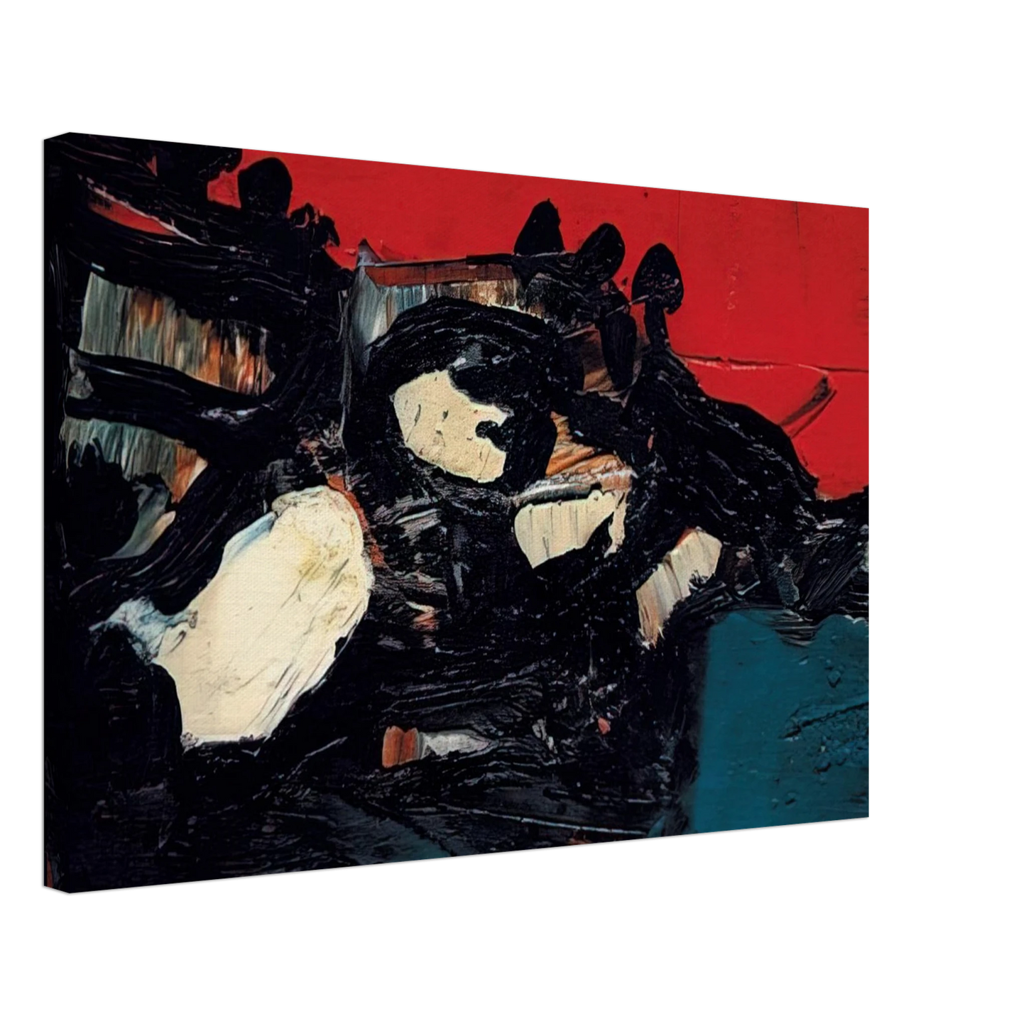 S. H. Raza - Ciel Rouge Sur Le Lac - 1961 Canvas - 70x100 cm / 28x40 inches-canvas