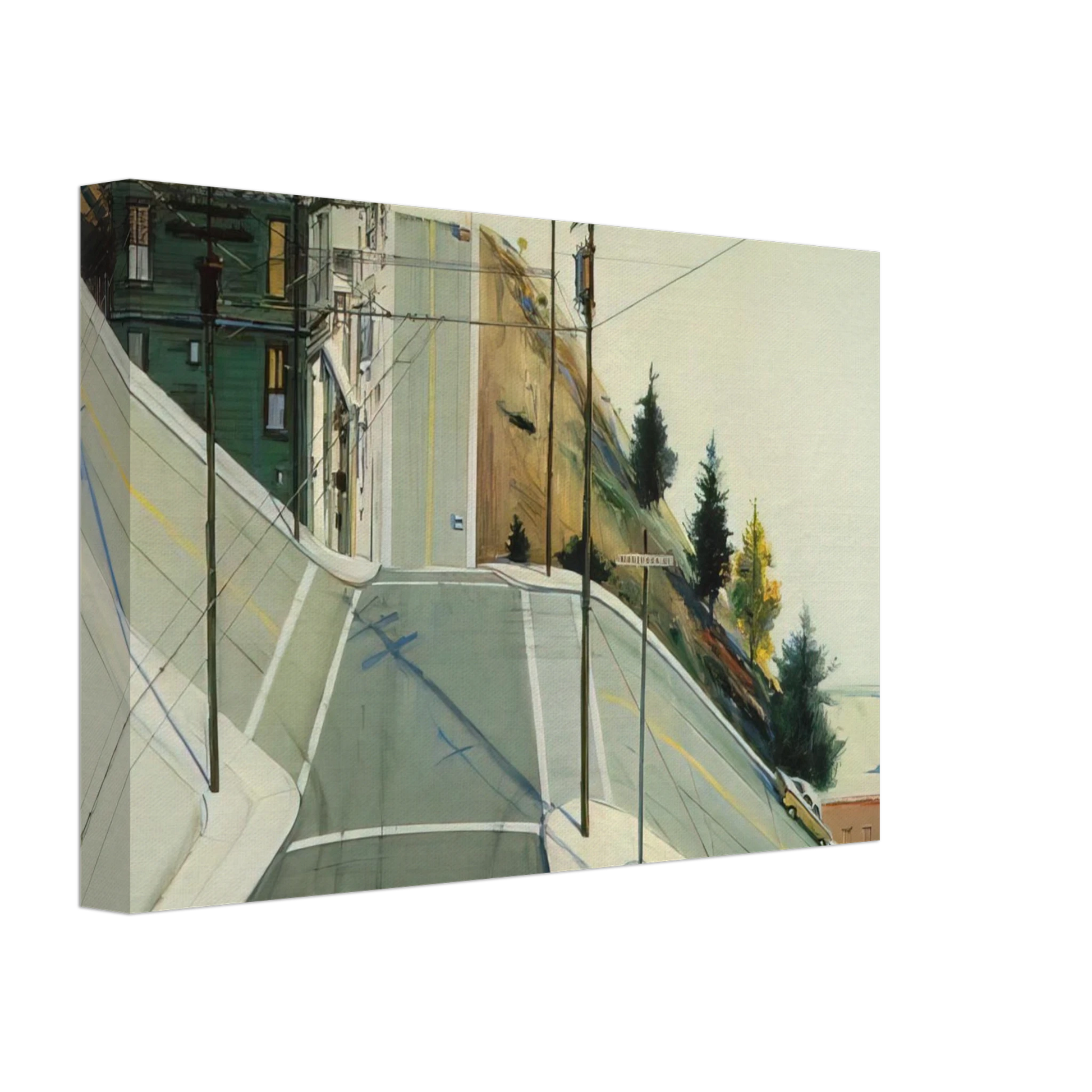 Wayne Thiebaud - 24th Street Intersection - 1977 Canvas - 70x100 cm / 28x40 inches-canvas