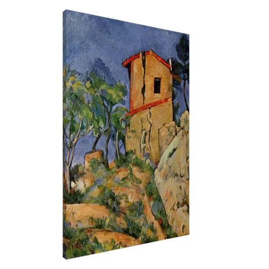 Paul Cezanne - The House with the Cracked Walls Canvas - 20x30 cm / 8x12 inches-canvas