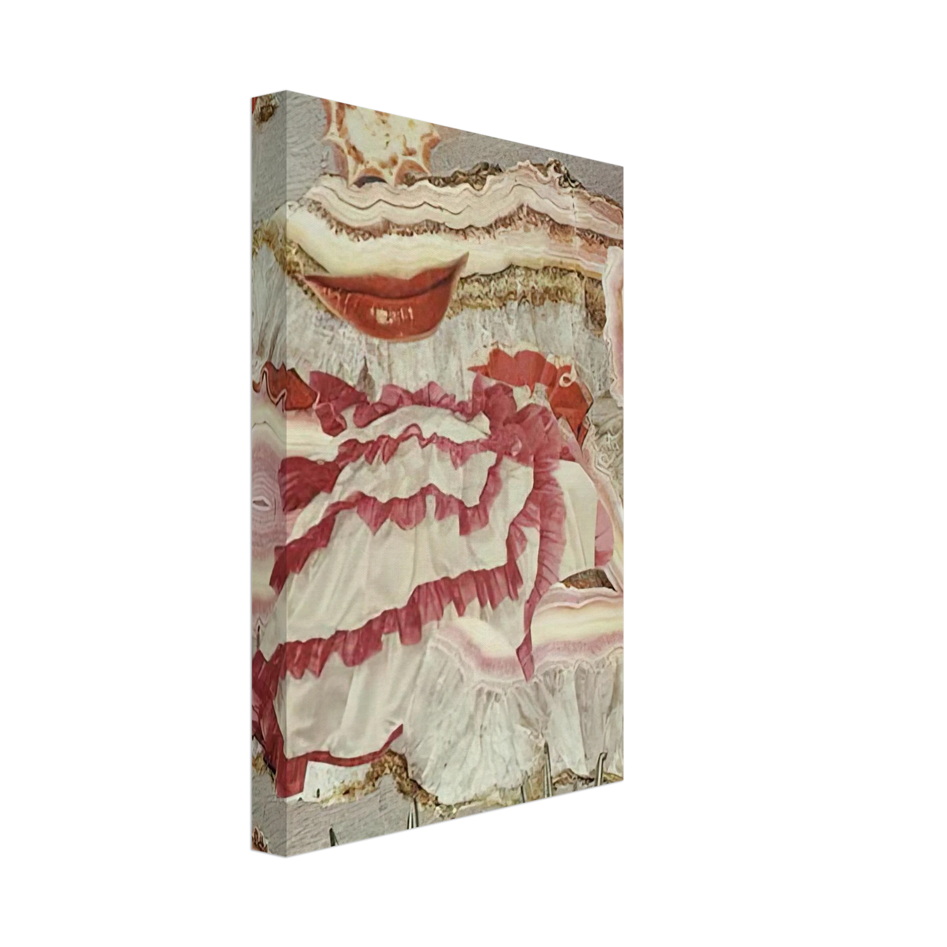 Hannah Hoch - AROUND A RED MOUTH 1967 Canvas - 40x60 cm / 16x24 inches-canvas