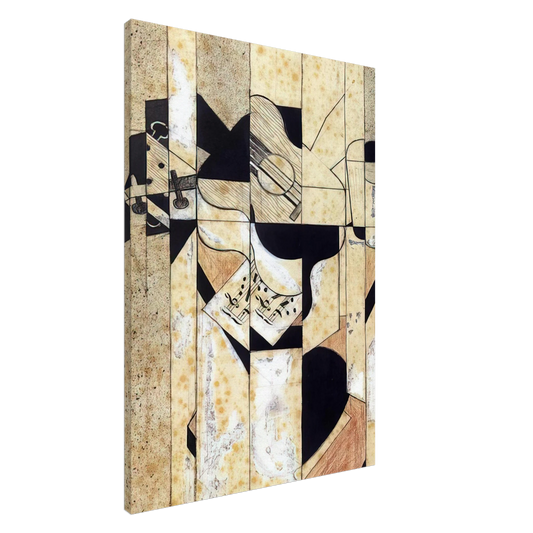 Juan Gris - GUITAR AND GLASS 1912 Canvas - 20x30 cm / 8x12 inches-canvas