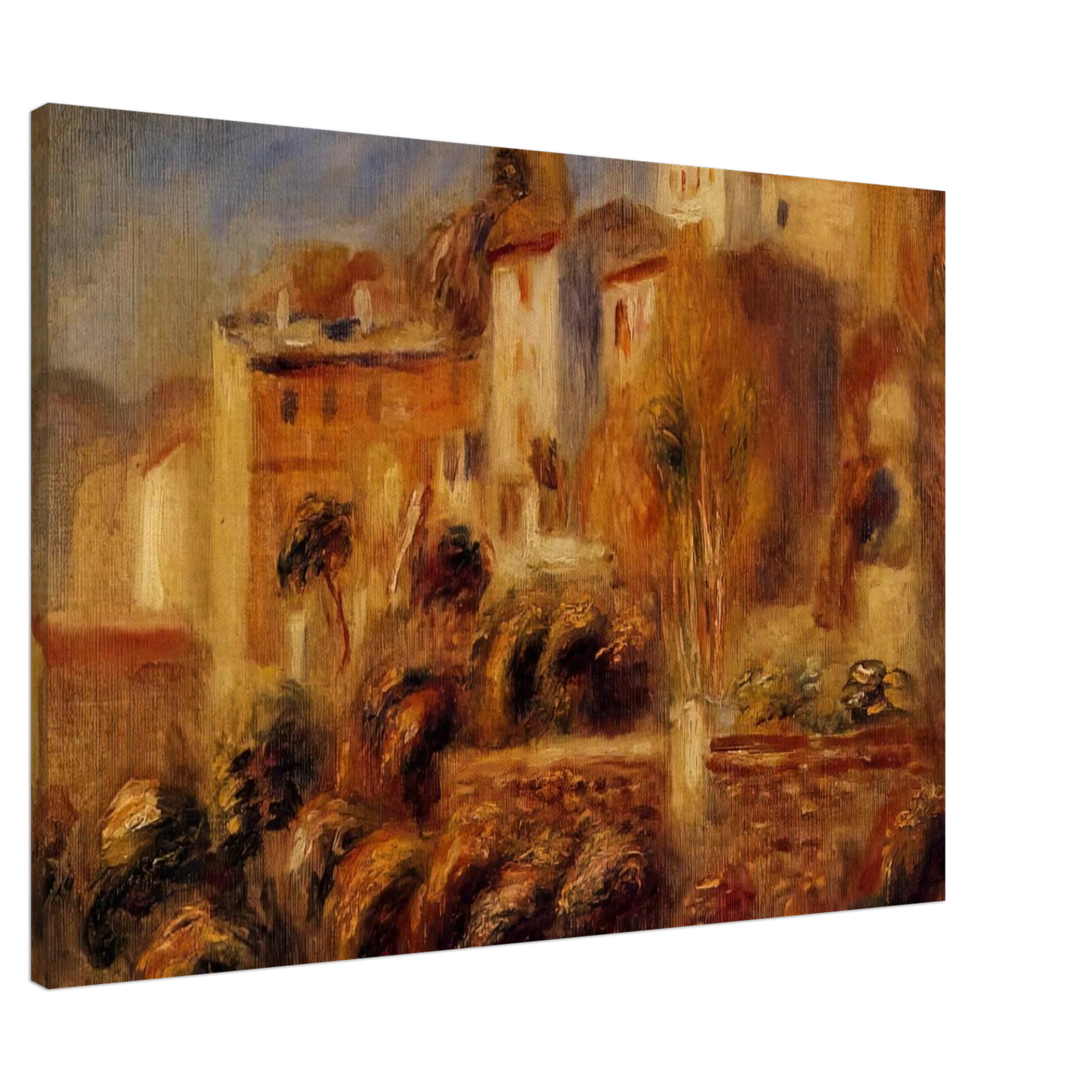 Pierre-Auguste Renoir - Houses at Cagnes Canvas - 20x30 cm / 8x12 inches-canvas