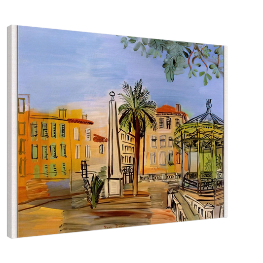 Raoul Dufy - THE SQUARE IN HYERES Canvas - 20x30 cm / 8x12 inches-canvas
